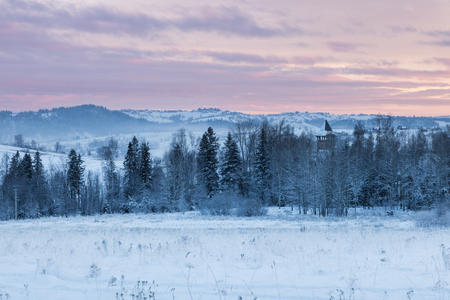 Winter panorama of Zakopane. Zakopane, Lesser Poland, Poland.の写真素材