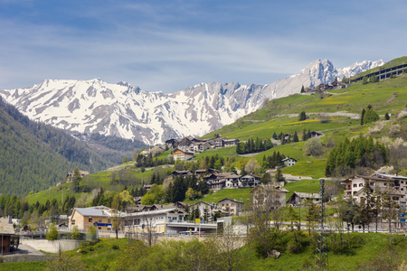 Entering Switzerland from Italy. Valais, Switzerland.の写真素材