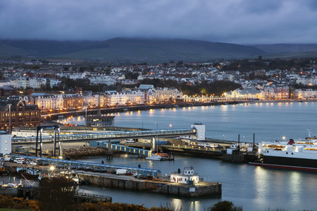 Panorama of Douglas on the Isle of Man. Douglas, Isle of Man.の写真素材