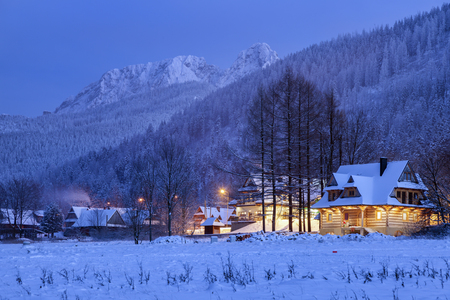 Giewont seen from Koscielisko. Zakopane, Lesser Poland, Poland.の写真素材
