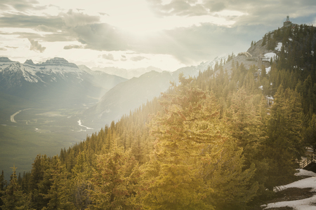 Sulphur Mountain in Banff National Park . Alberta, Canada.の写真素材