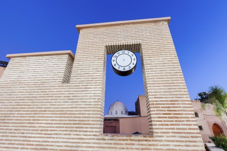 Clock in Medina of Marrakesh. Marrakesh, Marrakesh-Safi, Morocco.の写真素材