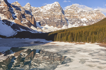 Moraine Lake in Banff National Park. Alberta, Canada.の写真素材