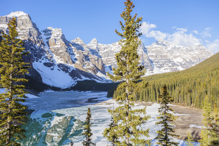 Moraine Lake in Banff National Park. Alberta, Canada.の写真素材