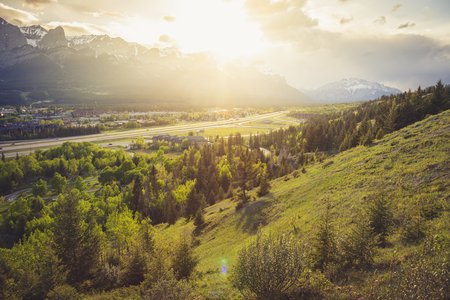 Banff National Park in Canada. Canmore, Alberta, Canada.の写真素材