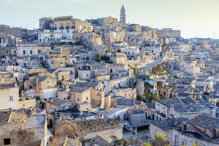 Sassi in Matera - panorama of the town. Matera, Basilicata, Italy.の写真素材