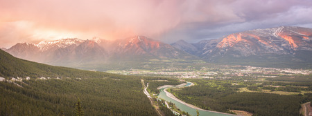 Sunset in Banff National Park. Alberta, Canada.の写真素材