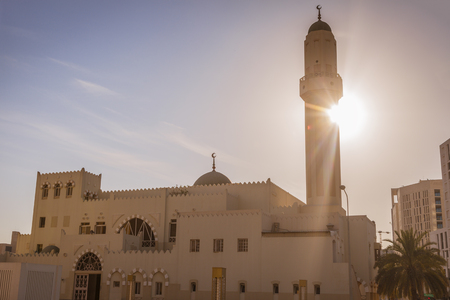 Mosque in the old town of Doha. Doha, Ad-Dawhah, Qatar.の写真素材