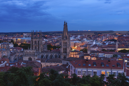 Architecture of Burgos - aerial view. Burgos, Castile and Leon, Spain.の写真素材