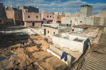 Tannery in Marrakesh. Marrakesh, Marrakesh-Safi, Morocco.の写真素材