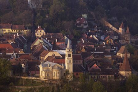 St Joseph Cathedral in Sighisoara. Sighisoara, Mures County, Romania.の写真素材