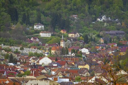 Architecture of Brasov. Brasov, Brasov County, Romania.の写真素材