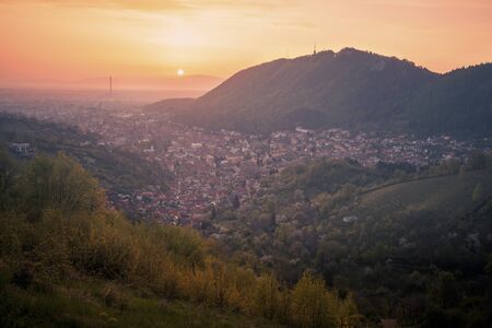 Architecture of Brasov. Brasov, Brasov County, Romania.の写真素材