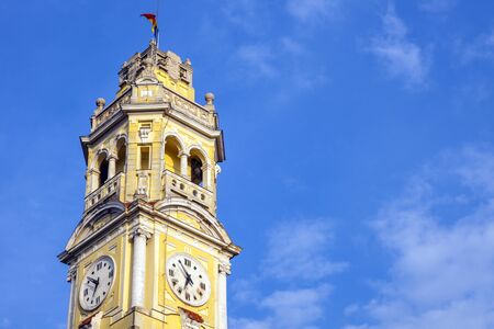Clock tower in Oradea. Oradea, Bihor County, Romania.の写真素材