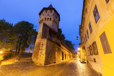 The Carpenter Tower in Sibiu. Sibiu, Sibiu County, Romania.の写真素材