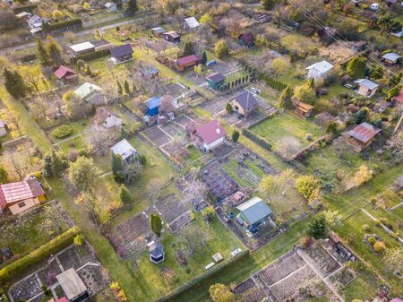 Allotment gardens in Rzeszow. Rzeszow, Subcarpathia, Poland.の写真素材