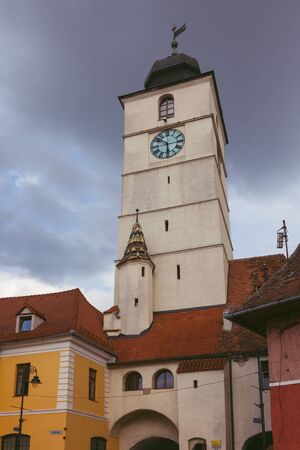 Old Town of Sibiu. Sibiu, Sibiu County, Romania.の写真素材