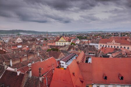 Old Town of Sibiu. Sibiu, Sibiu County, Romania.の写真素材