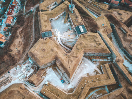 Fortress of Klodzko from the air. Klodzko, Lower Silesia, Poland.のeditorial素材