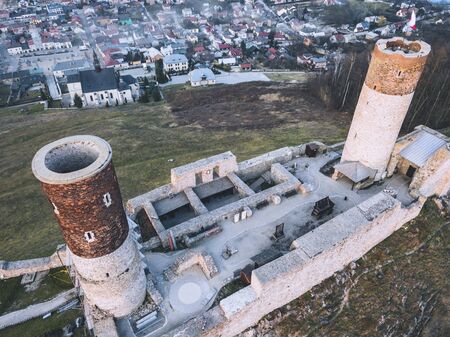 Checiny Castle on the hill. Checiny, Holy Cross, Poland.の写真素材