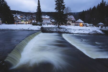 Elbe River in Spindleruv Mlyn. Spindleruv Mlyn, Hradec Kralove, Czechia.の写真素材