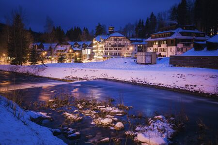 Elbe River in Spindleruv Mlyn. Spindleruv Mlyn, Hradec Kralove, Czechia.の写真素材