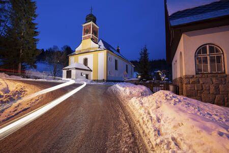 Church of St. Peter and Paul in Spindleruv Mlyn. Spindleruv Mlyn, Hradec Kralove, Czechia.の写真素材
