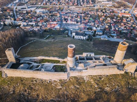 Checiny Castle on the hill. Checiny, Holy Cross, Poland.の写真素材