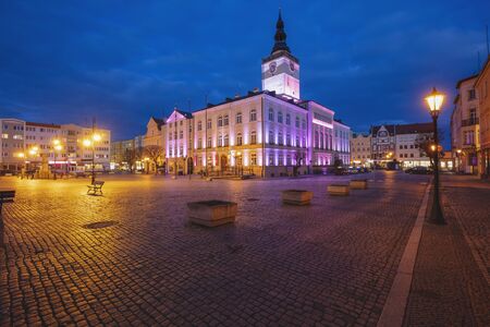 Dzierzoniow city hall. Dzierzoniow, Lower Silesia, Poland.の写真素材