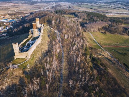 Checiny Castle on the hill. Checiny, Holy Cross, Poland.の写真素材