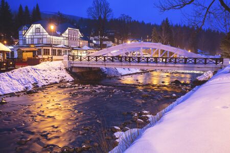 Elbe River in Spindleruv Mlyn. Spindleruv Mlyn, Hradec Kralove, Czechia.の写真素材