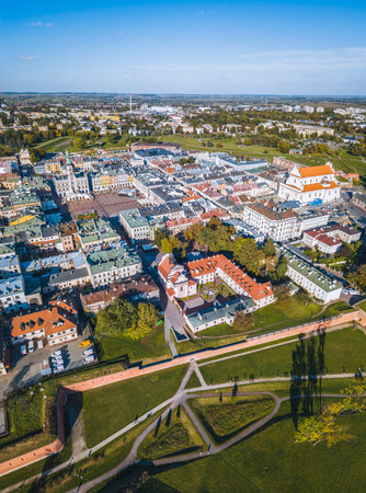 Panorama of Zamosc. Zamosc, Lublin, Poland.