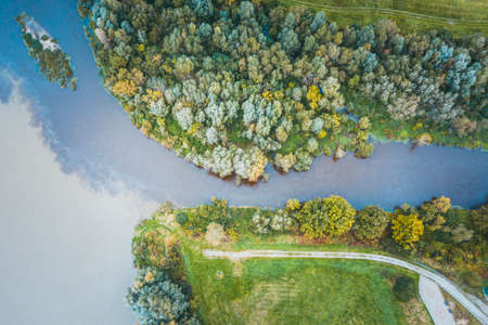 San and Tanew Rivers in Ulanow. Ulanow, Subcarpathia, Poland.の写真素材