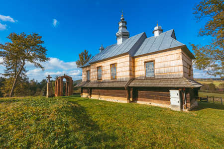Wooden church in Jalowe. Sonina, Subcarpathia, Poland.の写真素材