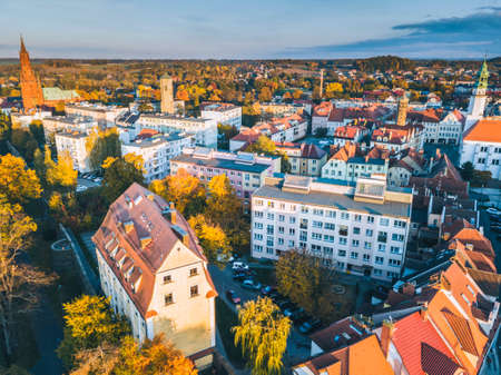 Aerial panorama of Luban. Luban, Lower Silesia, Poland.の写真素材