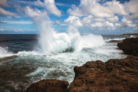 Blowholes on Tongatapu Island. Nuku'Alofa, Tongatapu, Tonga.の写真素材