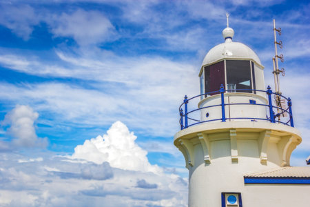 Lighthouse in Harrington Beach State Park. Harrington, New South Wales, Australia.