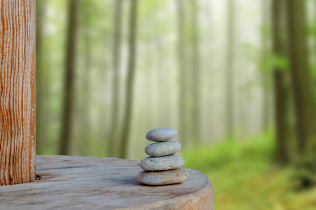 Balanced several Zen stonesの写真素材