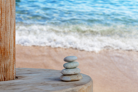 Balanced several Zen stonesの写真素材