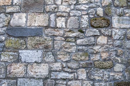 Part of a castle stone wall, for background or textureの写真素材