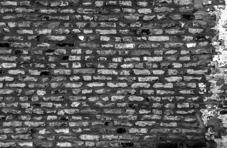 Large background of gray urban brick wallの写真素材