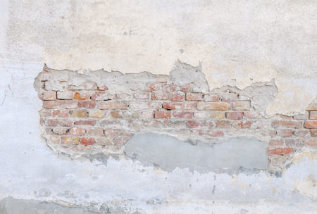 Destroyed Concrete and Brick wallの写真素材