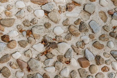 Little rock on concrete wallの写真素材