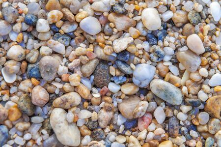 Pebbles round sea stones backgroundの写真素材