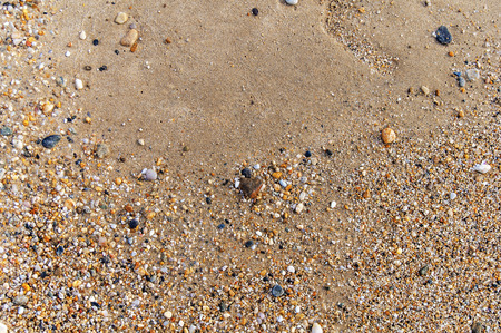 Sandy beach and stone for backgroundの写真素材