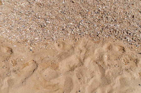 Sandy beach and stone for backgroundの写真素材