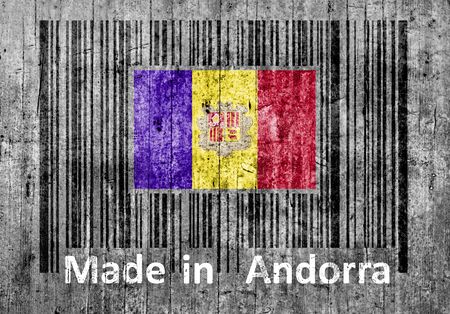 Bar code on concrete Made in Andorraの写真素材