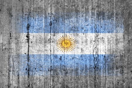Argentina flag painted on background texture gray concreteの写真素材