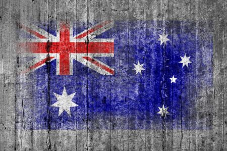 Australia flag painted on background texture gray concreteの写真素材