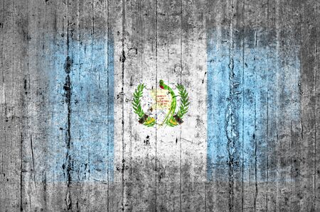 Guatemala flag painted on background texture gray concreteの写真素材